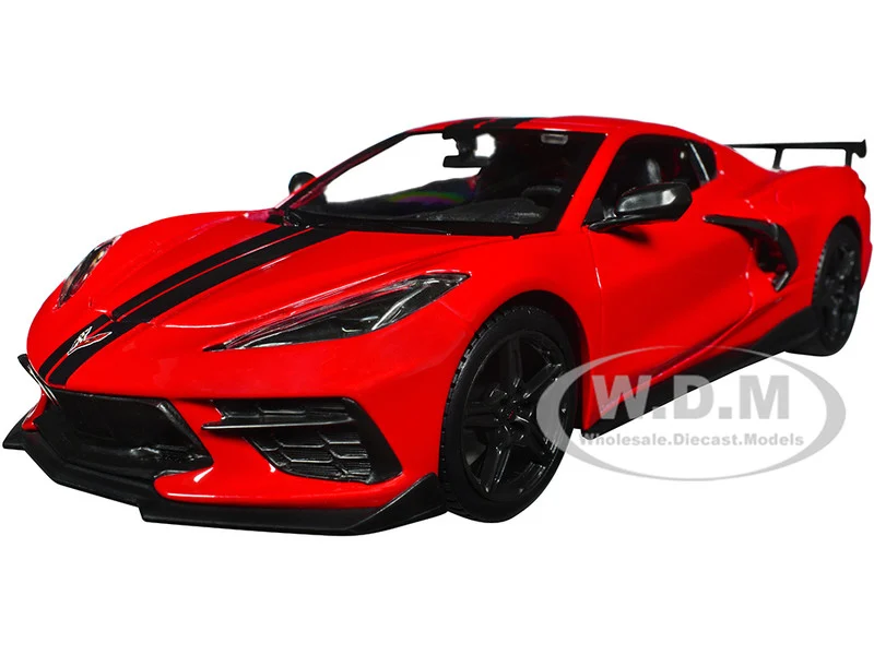 2020 Chevrolet Corvette Stingray Coupe Red with Black Stripes "Special Edition" Series 1/24 Diecast Model Car by Maisto - Chevrolet Models