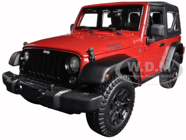 2014 Jeep Wrangler Willys Red 1/18 Diecast Model Car by Maisto - Jeep Models