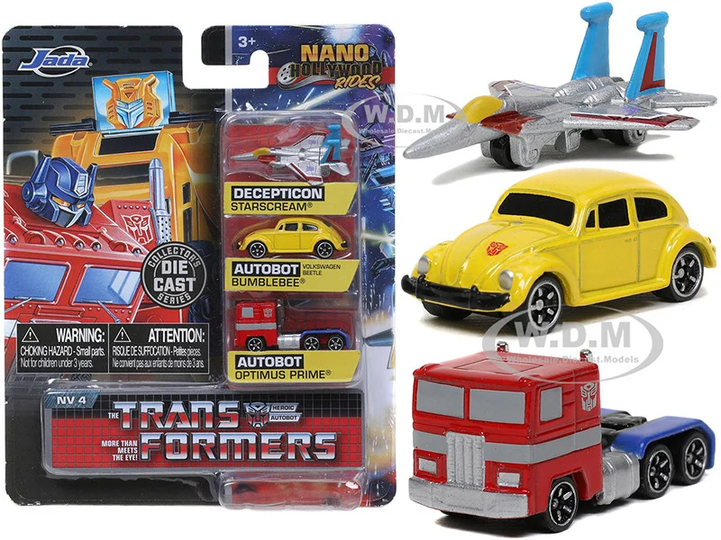 "Transformers" 3 piece Set Release 2 "Nano Hollywood Rides" Diecast Models by Jada - Volkswagen Models