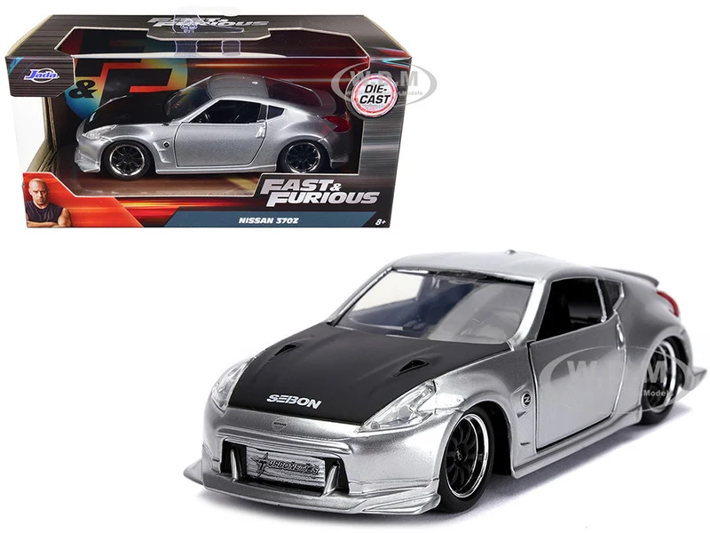 Nissan 370Z Silver with Black Hood "Fast & Furious" Series 1/32 Diecast Model Car by Jada - Nissan Models