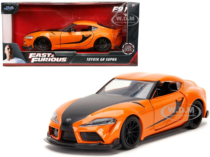 Toyota GR Supra Orange with Black Stripes "Fast & Furious 9 F9" (2021) Movie 1/32 Diecast Model Car by Jada - Movie/TV Series Models