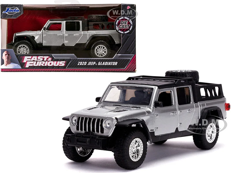 2020 Jeep Gladiator Pickup Truck Silver with Black Top "Fast & Furious" Movie 1/32 Diecast Model Car by Jada - Jeep Models