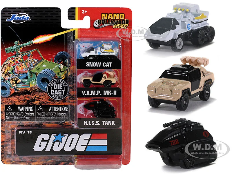 "G.I. Joe" 3 piece Set "Nano Hollywood Rides" Diecast Models by Jada - Movie/TV Series Models