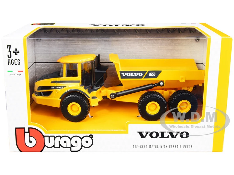 Volvo A25G Articulated Hauler Yellow 1/50 Diecast Model by Bburago - Volvo Models