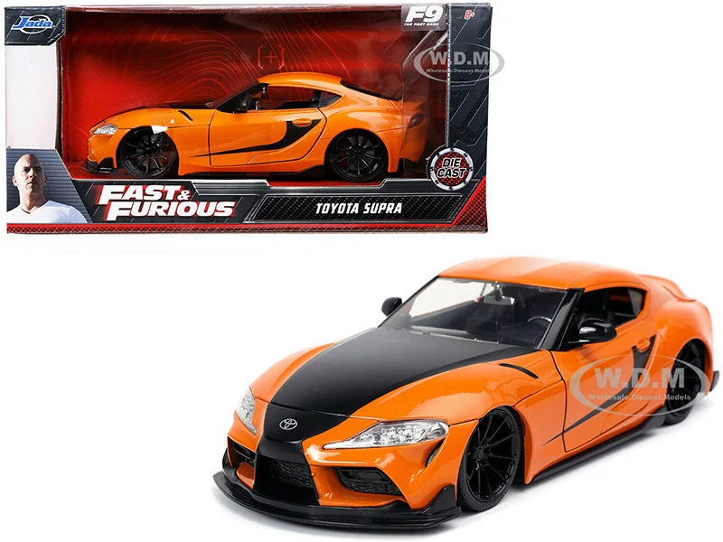 Toyota Supra Orange with Black Stripes "Fast & Furious 9 F9" (2021) Movie 1/24 Diecast Model Car by Jada - Movie/TV Series Models
