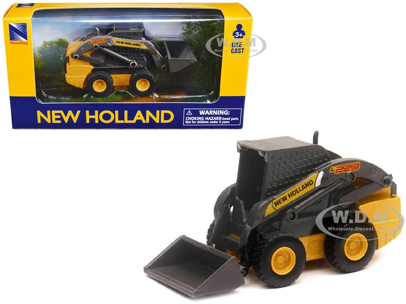 New Holland L228 Skid Steer Yellow Diecast Model by New Ray - Construction Models