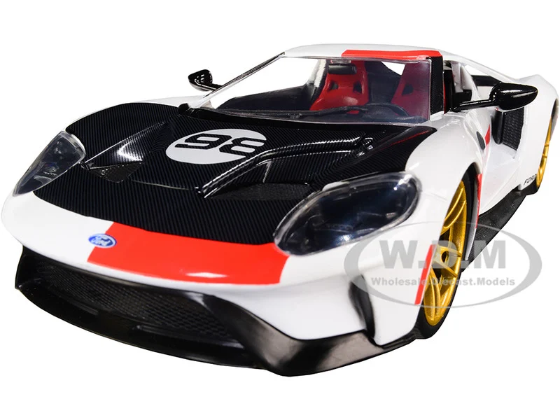 2021 Ford Gt #98 White "Heritage Edition" "Bigtime Muscle" Series 1/24 Diecast Model Car by Jada - Ford Models