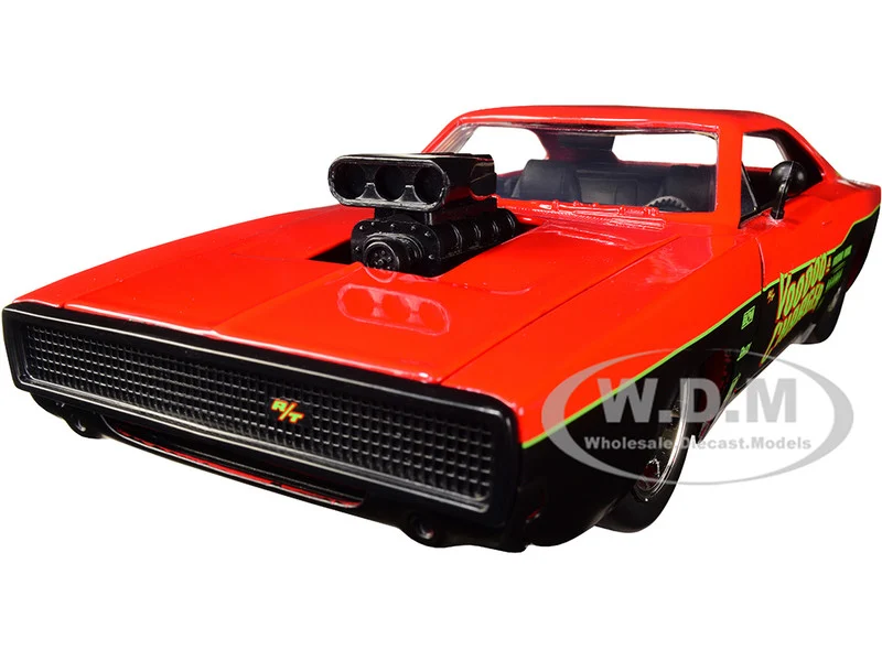 1970 Dodge Charger R/T "Voodoo Charger" Red and Black "Bigtime Muscle" Series 1/24 Diecast Model Car by Jada - Dodge Models