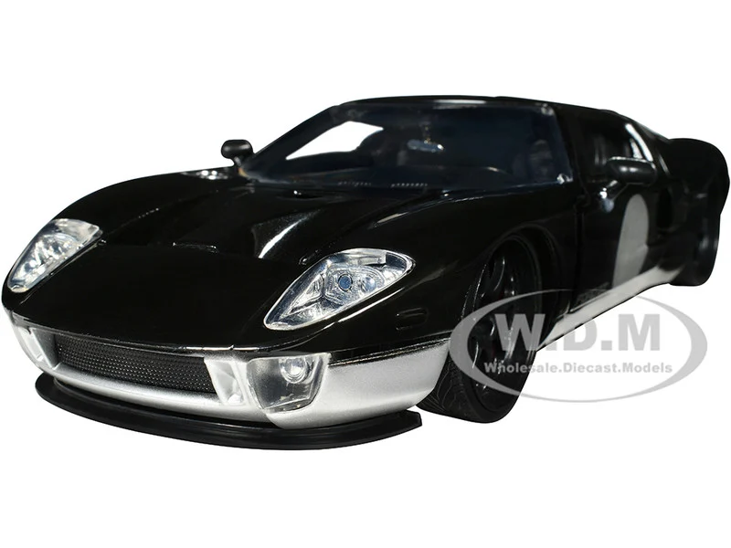 2005 Ford GT Black and Silver "Bigtime Muscle" Series 1/24 Diecast Model Car by Jada - Ford Models