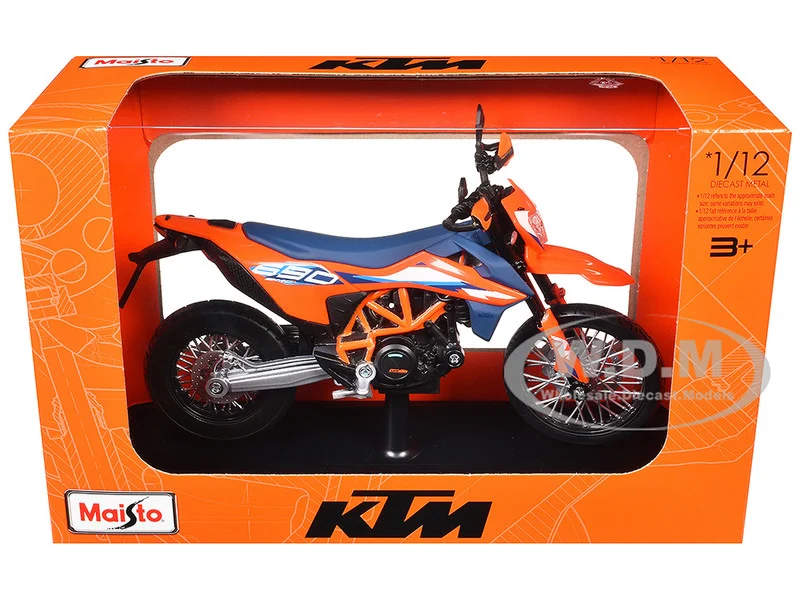2023 KTM 690 SMC R Orange and Blue with Display Base 1/12 Diecast Model by Maisto - KTM Motorcycles