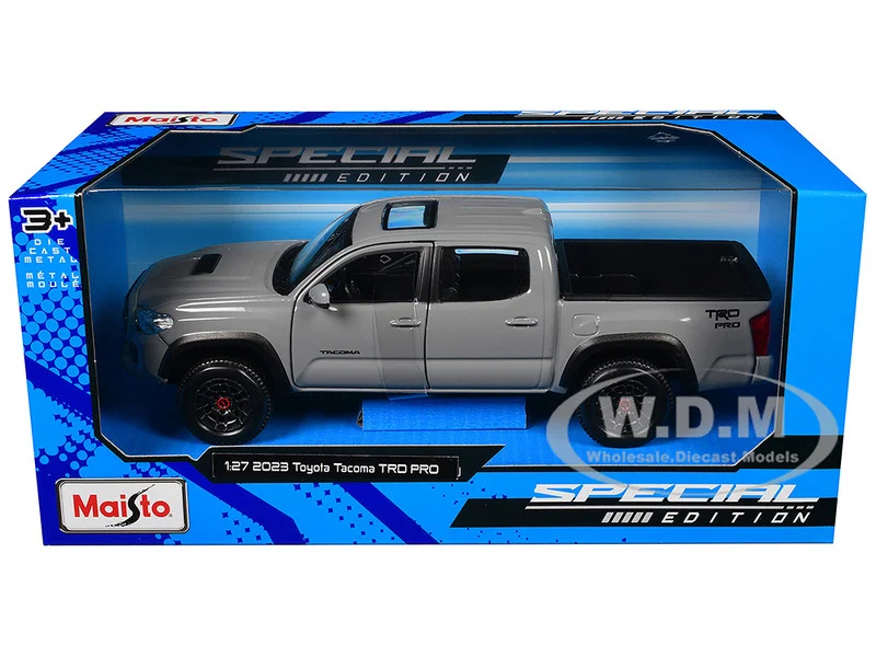 2023 Toyota Tacoma TRD PRO Pickup Truck Gray with Sunroof "Special Edition" Series 1/27 Diecast Model Car by Maisto - Toyota Models