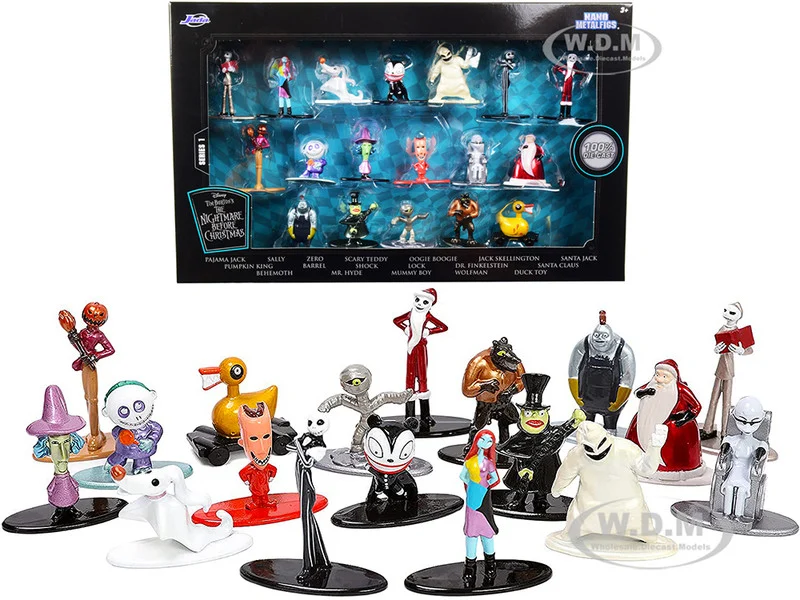 Tim Burton's "The Nightmare Before Christmas" Set of 18 Diecast Figurines "Nano Metalfigs" Series by Jada - Movie/TV Series Models