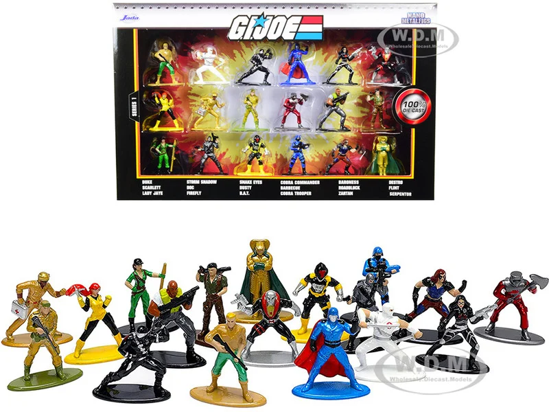 "G.I. Joe" Set of 18 Diecast Figurines "Nano Metalfigs" Series by Jada - Movie/TV Series Models