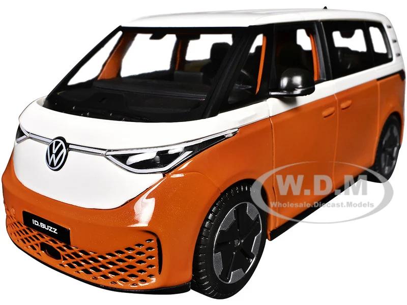 2023 Volkswagen ID. Buzz Van Orange and White "Special Edition" Series 1/24 Diecast Model Car by Maisto - Volkswagen Models