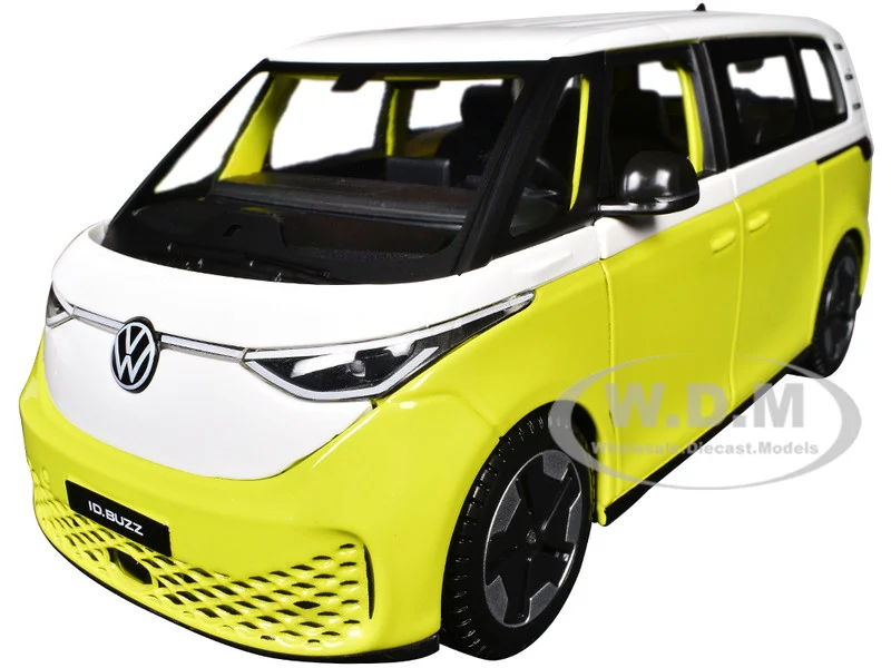 2023 Volkswagen ID. Buzz Van Yellow and White "Special Edition" Series 1/24 Diecast Model Car by Maisto - Volkswagen Models