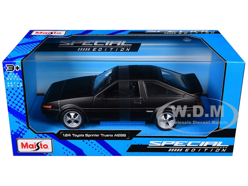 Toyota Sprinter Trueno AE86 RHD (Right Hand Drive) Matt Black "Special Edition" Series 1/24 Diecast Model Car by Maisto - Toyota Models