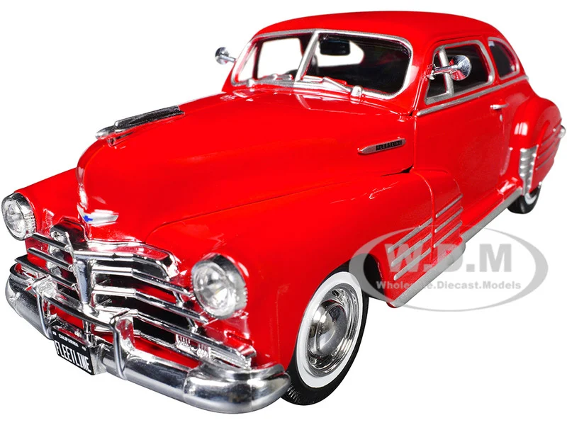 1948 Chevrolet Fleetline Aerosedan Red "Special Edition" Series 1/25 Diecast Model Car by Maisto - Chevrolet Models