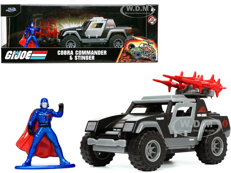 Stinger with Missile Launcher and Cobra Commander Diecast Figurine "G.I. Joe" "Hollywood Rides" Series 1/32 Diecast Model Car by Jada - Movie/TV Series Models