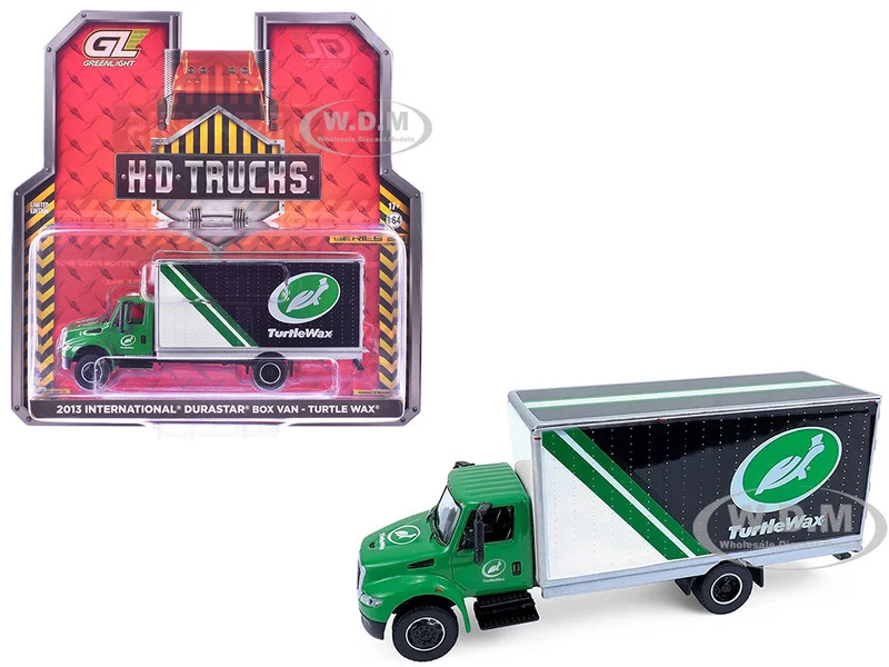 2013 International Durastar Box Van "Turtle Wax" Green "H.D. Trucks" Series 26 1/64 Diecast Model Car by Greenlight - International Models