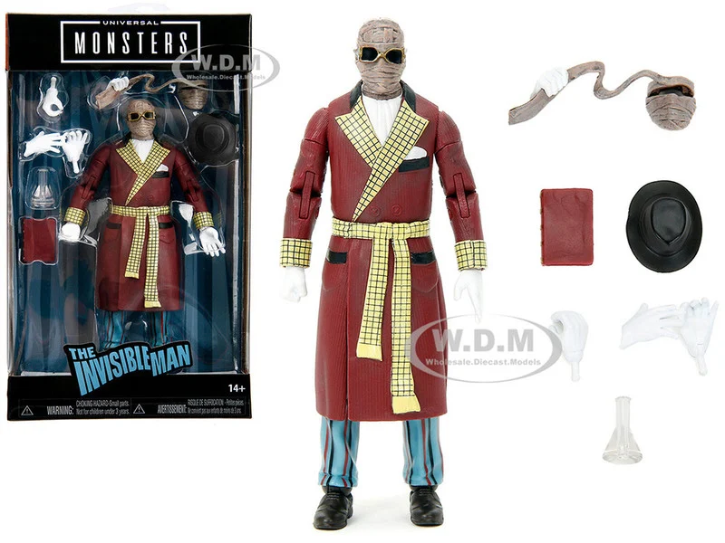The Invisible Man 6" Moveable Figure with Accessories and Alternate Head and Hands "Universal Monsters" Series by Jada - Movie/TV Series Models