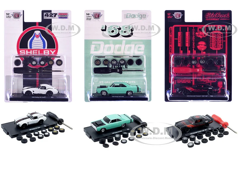 "Auto Wheels" 3 piece Car Set Release 14 Limited Edition to 2368 pieces Worldwide 1/64 Diecast Model Cars by M2 Machines - 1/64 Scale Sets