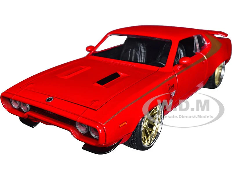 1972 Plymouth GTX Red with Gold Graphics "Bigtime Muscle" Series 1/24 Diecast Model Car by Jada - Plymouth Models