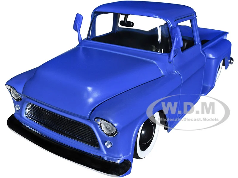 1955 Chevrolet Stepside Pickup Truck Matt Blue "Just Trucks" Series 1/24 Diecast Model Car by Jada - Chevrolet Models