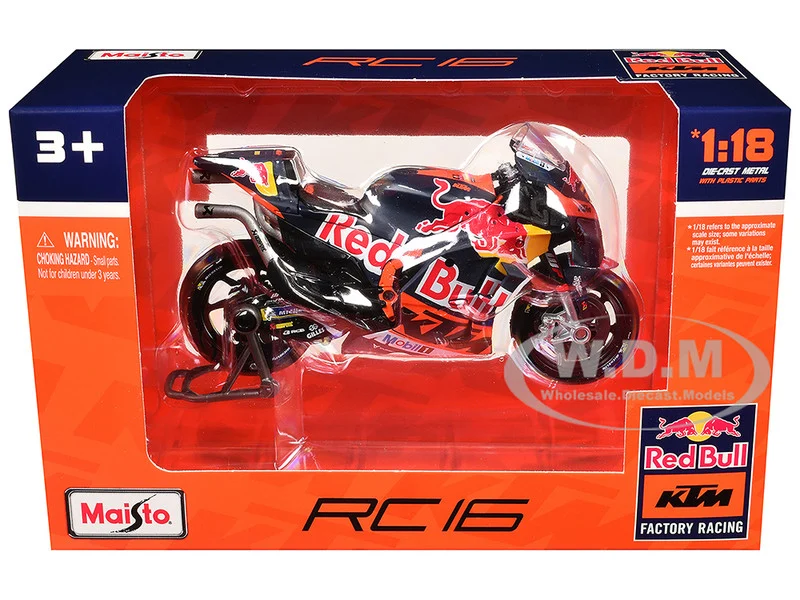 KTM RC16 Motorcycle #33 Brad Binder MotoGP "Red Bull KTM Factory Racing" 1/18 Diecast Model by Maisto - KTM Motorcycles
