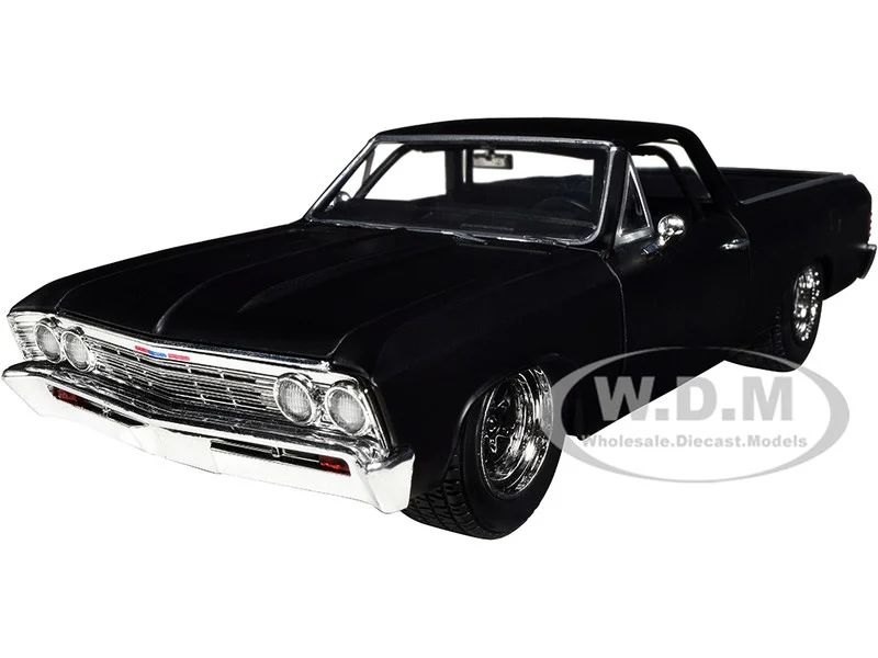 1967 Chevrolet El Camino Matt Black "Fast & Furious" Series 1/24 Diecast Model Car by Jada - Chevrolet Models