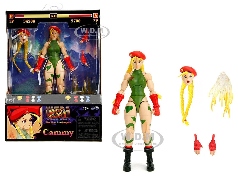 Cammy 6" Moveable Figure with Accessories and Alternate Head and Hands "Ultra Street Fighter II: The Final Challengers" (2017) Video Game Model by Jada - Movie/TV Series Models