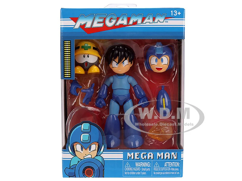 Mega Man 4.5" Moveable Figure (Deluxe Version) with Accessories and Alternate Head and Hands "Mega Man" (1987) Video Game Model by Jada - Movie/TV Series Models