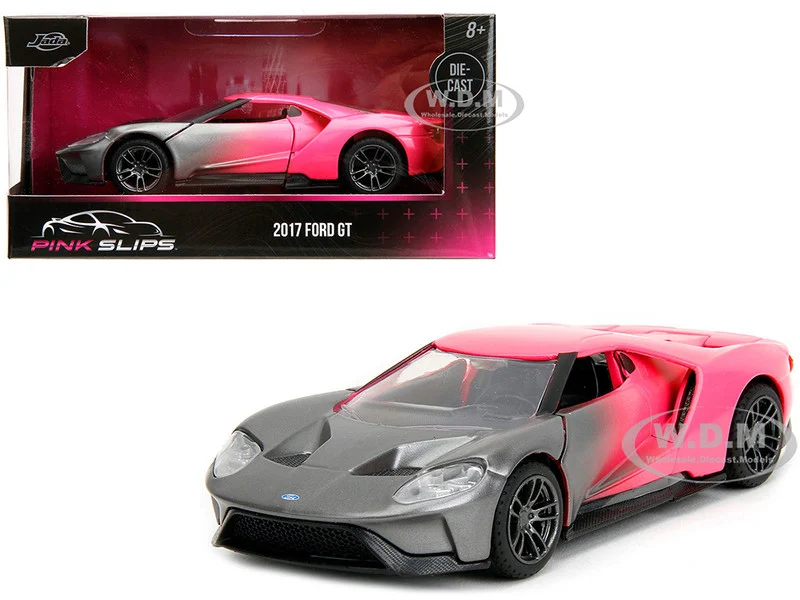 2017 Ford GT Gray Metallic and Pink Gradient "Pink Slips" Series 1/32 Diecast Model Car by Jada - Ford Models