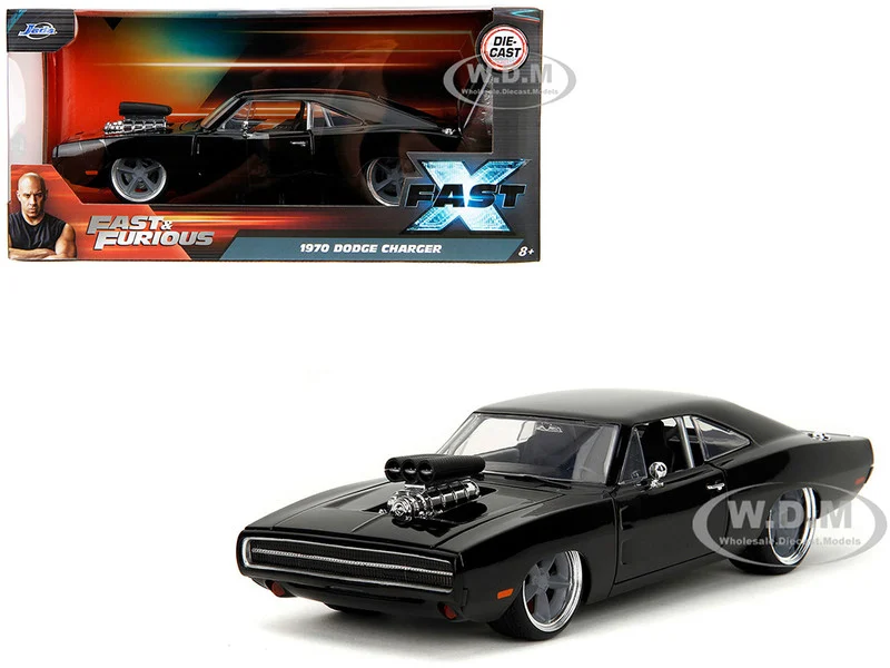1970 Dodge Charger R/T Black "Fast X" (2023) Movie "Fast & Furious" Series 1/24 Diecast Model Car by Jada - Dodge Models