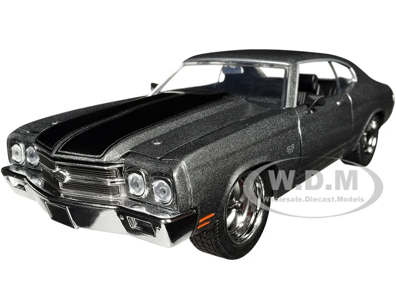 1970 Chevrolet Chevelle SS Gray Metallic with Black Stripes "Fast & Furious" (2009) Movie "Fast & Furious" Series 1/24 Diecast Model Car by Jada - Chevrolet Models