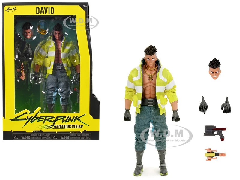 David Martinez 6" Moveable Figure with Accessories and Alternate Head and Hands "Cyberpunk: Edgerunners" (2022) TV Series Model by Jada - Movie/TV Series Models