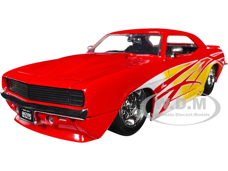 1969 Chevrolet Camaro Red with Graphics "BigTime Muscle" Series 1/24 Diecast Model Car by Jada - Chevrolet Models