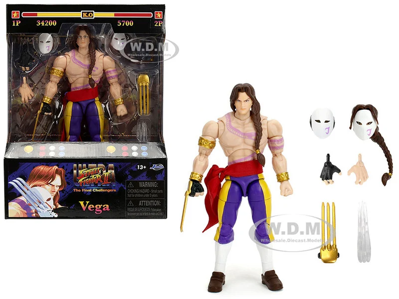 Vega 6" Moveable Figure with Alternate Head and Limbs "Ultra Street Fighter II: The Final Challengers" (2017) Video Game Model by Jada - Movie/TV Series Models