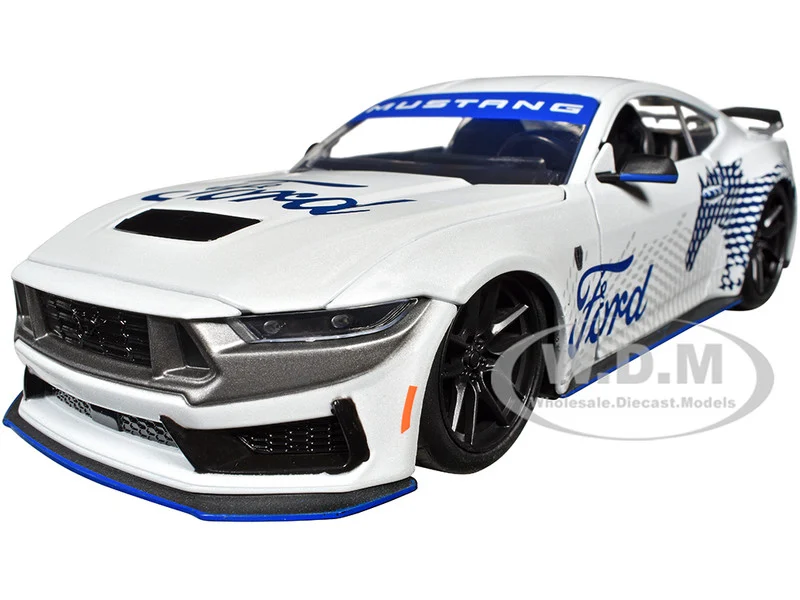 2024 Ford Mustang Dark Horse White with "Mustang Horse Graphics" "Bigtime Muscle" Series 1/24 Diecast Model Car by Jada - Ford Models