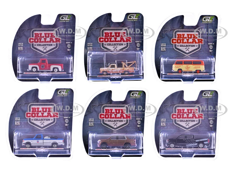 "Blue Collar Collection" Series 14 Set of 6 pieces 1/64 Diecast Model Cars by Greenlight - 1/64 Scale Sets