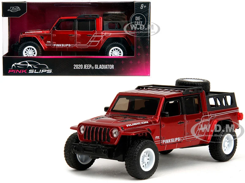 2020 Jeep Gladiator Pickup Truck Candy Red "Pink Slips" Series 1/32 Diecast Model Car by Jada - Jeep Models