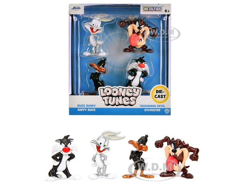 Set of 4 Diecast Figures "Looney Tunes" "Metalfigs" Series Diecast Models by Jada - Movie/TV Series Models