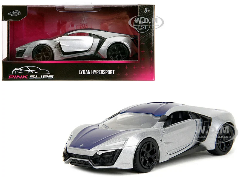 Lykan Hypersport Silver Metallic and Purple "Pink Slips" Series 1/32 Diecast Model Car by Jada - Lykan Hypersport Models