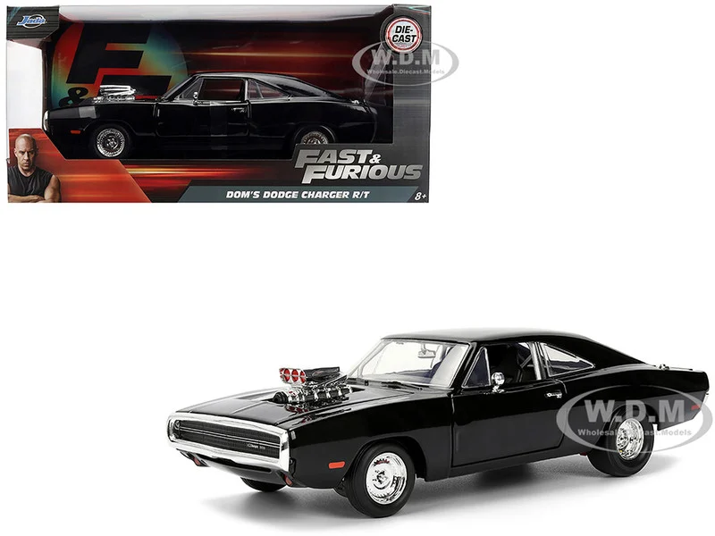 Dom's 1970 Dodge Charger R/T Black "F9" (2021) Movie "Fast & Furious" Series 1/24 Diecast Model Car by Jada - Movie/TV Series Models