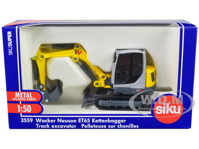 Wacker Neuson ET65 Track Excavator Yellow and Gray 1/50 Diecast Model by Siku - Construction Models