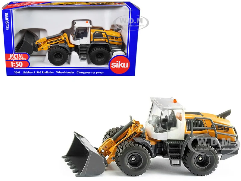 Liebherr L556 Wheel Loader Yellow with White Cabin 1/50 Diecast Model by Siku - Construction Models
