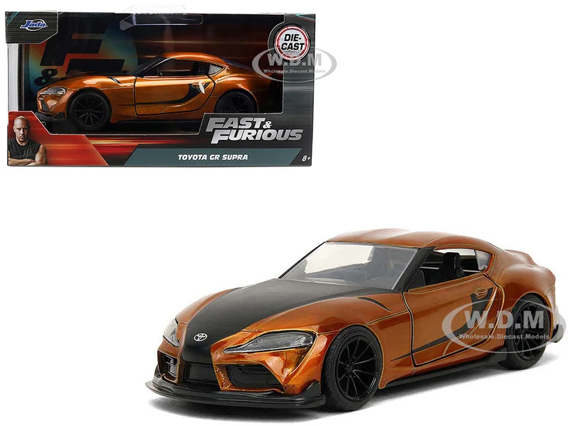2020 Toyota Supra Orange Metallic with Black Stripes "F9" (2021) Movie "Fast & Furious" Series 1/32 Diecast Model Car by Jada - Movie/TV Series Models