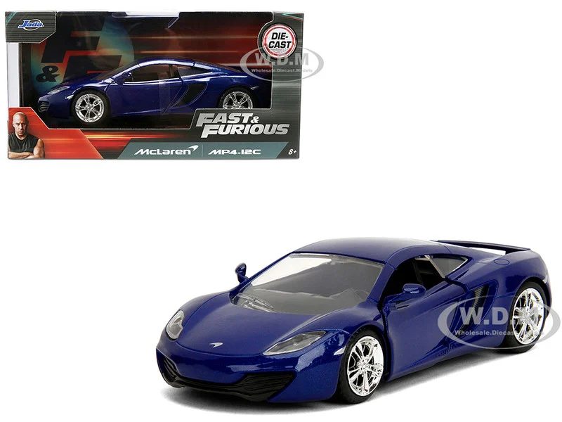 McLaren MP4.12C Blue Metallic "Furious 7" (2015) Movie "Fast & Furious" Series 1/32 Diecast Model Car by Jada - McLaren Models