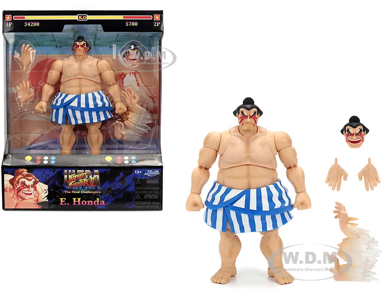 E. Honda 6.5" Moveable Figure with Accessories and Alternate Head and Hands "Ultra Street Fighter II: The Final Challengers" (2017) Video Game Model by Jada - Movie/TV Series Models