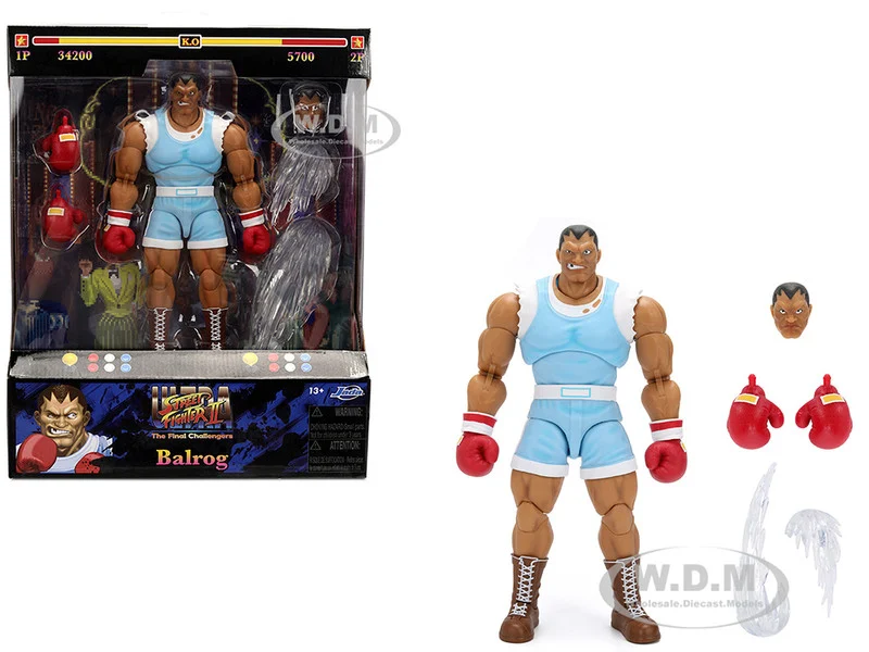 Balrog 6.5" Moveable Figure with Accessories and Alternate Head and Hands "Ultra Street Fighter II: The Final Challengers" (2017) Video Game Model by Jada - Movie/TV Series Models