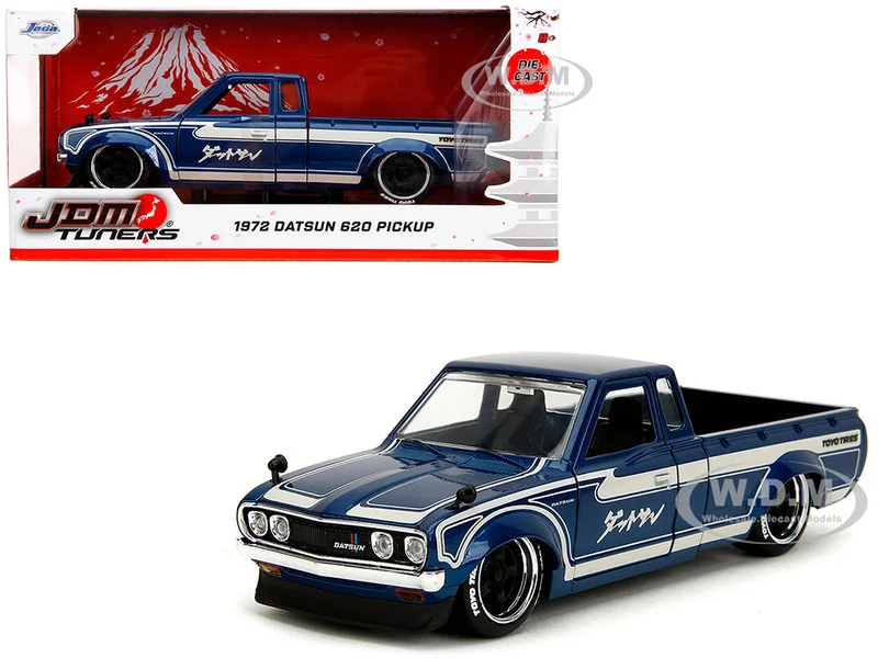 1972 Datsun 620 Pickup Truck Blue Metallic and Cream "JDM Tuners" Series 1/24 Diecast Model Car by Jada - Datsun Models